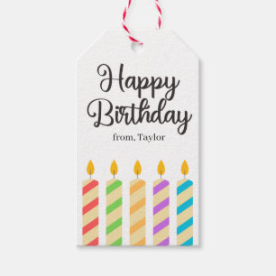 Etiqueta Para Presente Velas Feliz Aniversário Feliz e Bonita