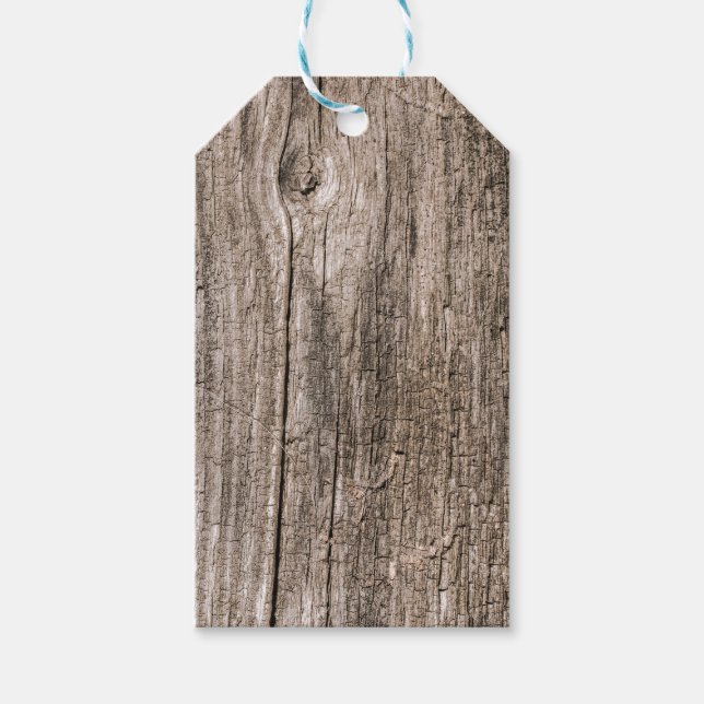 Etiqueta Para Presente Velhas tábuas de madeira (Frente)