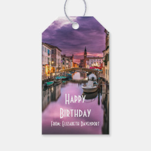 Etiqueta Para Presente Veneza, canal cénico de Italia & arquitetura