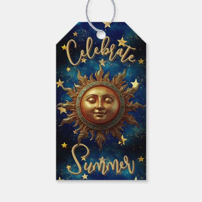Etiqueta Para Presente Verão Celestial Celebre o Verão  (Frente)