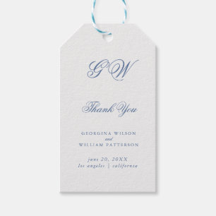 Etiqueta Para Presente Verdadeiro francês Vintage Blue Floral Jouy