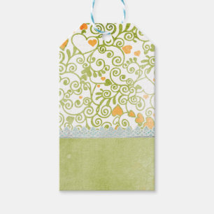Etiqueta Para Presente Verde afligido vintage e laranja