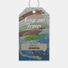 Etiqueta Para Presente Verde, Marrom e Bege Sempre e Para Sempre