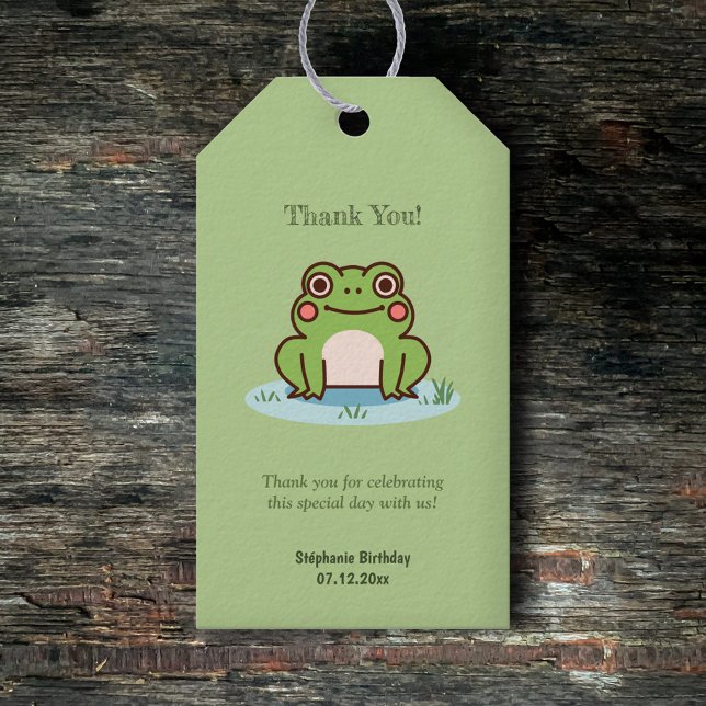 Etiqueta Para Presente Verde Sapo bonito (Cute Frog Green Gift Tag)