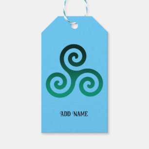 Etiqueta Para Presente Verde Triskele Pale Azul