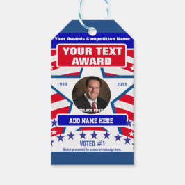 Etiqueta Para Presente Vermelho, Branco e Azul