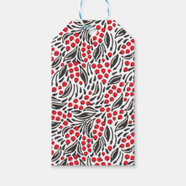 Etiqueta Para Presente Vermelho Branco Negro Moderno Natal Berry de inver