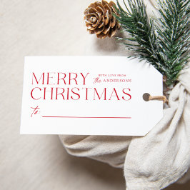 Etiqueta Para Presente Vermelho de Natal Moderno