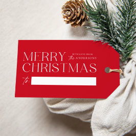 Etiqueta Para Presente Vermelho de Natal Moderno