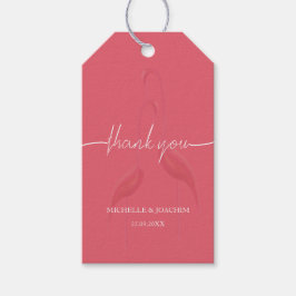 Etiqueta Para Presente Vermelho Flamingo Coral Moderno Elegante