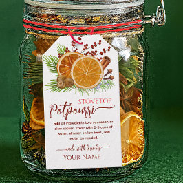 Etiqueta Para Presente Vermelho Fogão de Natal Potpourri Simmering