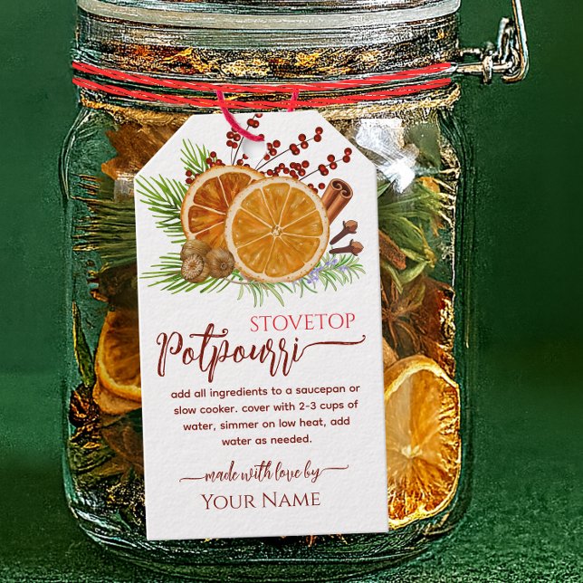 Etiqueta Para Presente Vermelho Fogão de Natal  Potpourri Simmering (Criador carregado)