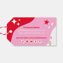 Vermelho rosa Estrelas personalizadas Logotipo com