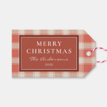Vermelho Rústico Neutro e Xadrez de Gingham Natal