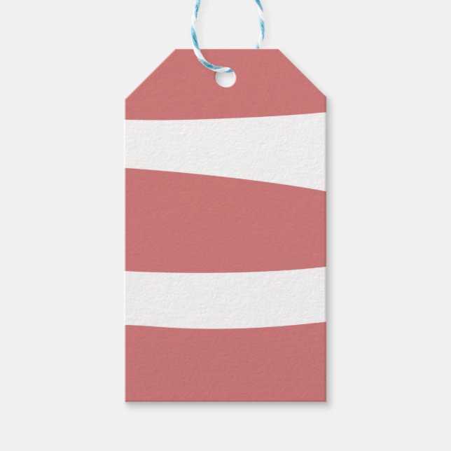 Etiqueta Para Presente Vermelho Terroso e Abstrato Branco (Frente)