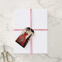 Etiqueta Para Presente Vestido Afrocêntrico de Mannequin Árvore de Natal