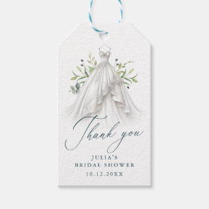 Etiqueta Para Presente Vestido Casado Watercolor Obrigado Chá de panela