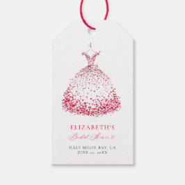 Etiqueta Para Presente Vestido com Laço Valentine Hearts Elegante Chá de 