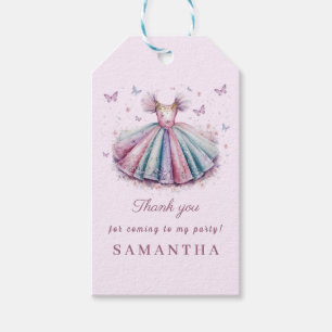 Etiqueta Para Presente Vestido da princesa de Pastel para um primeiro ani