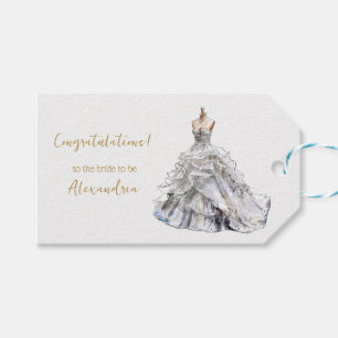Etiqueta Para Presente Vestido de Casamento de Chá de panela Personalizad