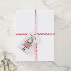 Etiqueta Para Presente Vestido de Gingham