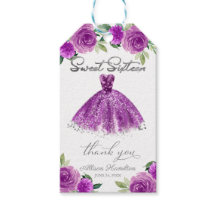 Vestido Floral Roxo Prata para Festa de Sweet 16