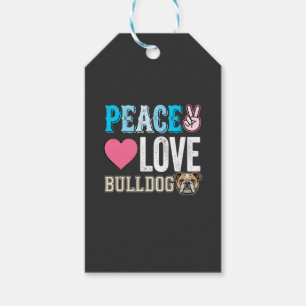 Etiqueta Para Presente Vetor Bulldog Paz Amor