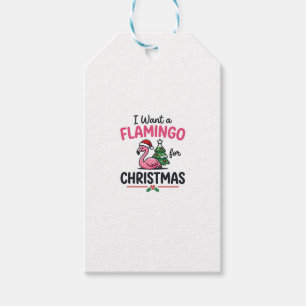 Etiqueta Para Presente Vetor de Citação de Natal de Flamingo