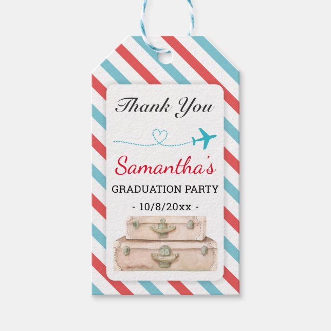 Etiqueta Para Presente Viagem Adventure Graduation Party Favor convidado (Frente)