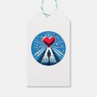 Etiqueta Para Presente Viagem ao Coração - Design de Arte Emocional de Pi