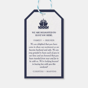 Etiqueta Para Presente Viagem de destino obrigado de casamento do barco