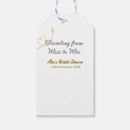 Etiqueta Para Presente Viagem de Miss para o chá de lingerie Mrs adiciona