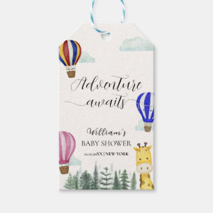 Etiqueta Para Presente Viagem Hot Air Balloon Selgle Giraffe Chá de frald