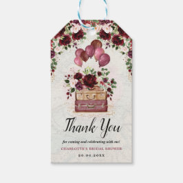 Etiqueta Para Presente Viagem Map Balões Burgundy Chá de panela Blush