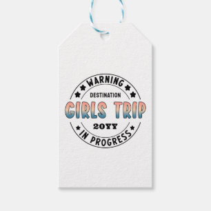 Etiqueta Para Presente Viagem Personalizada de Meninas em Andamento Gradi