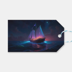 Etiqueta Para Presente Viagem sob um céu iluminado radiante