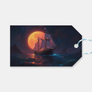 Etiqueta Para Presente Viagem sob um céu iluminado radiante
