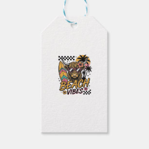 Etiqueta Para Presente Vibrações de Praia Vaca das Terras Altas Arte Veto