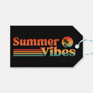 ETIQUETA PARA PRESENTE VIBRAÇÕES DE VERÃO PÔR DO SOL VINTAGE FÉRIAS