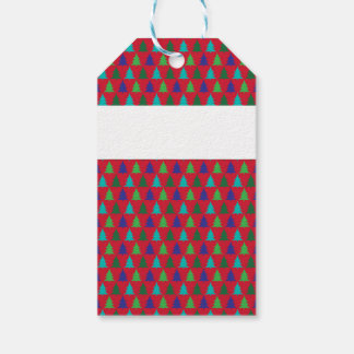 Etiqueta Para Presente Vibrant Christmas Tree Holiday Pattern