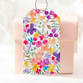 Etiqueta Para Presente Vibrant Watercolor Floral Wedding Favor