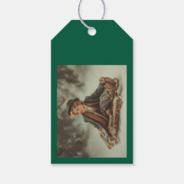 Etiqueta Para Presente Victorian Boy num Sled