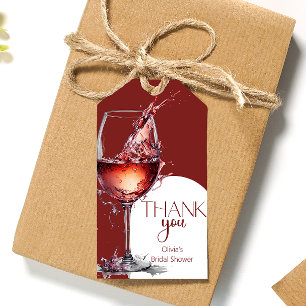 Etiqueta Para Presente Vidro do Chá de panela de vinho tinto Obrigado