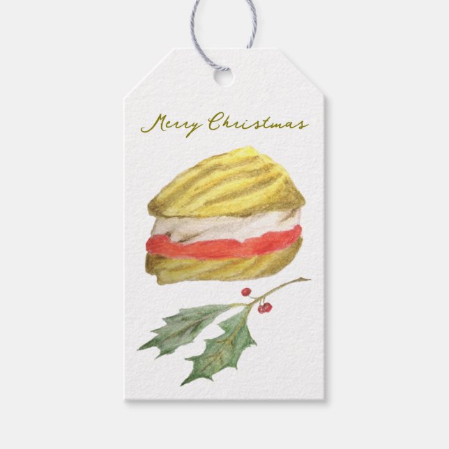 Etiqueta Para Presente Viennese Whirls Biscuit Drawing Christmas (Frente)