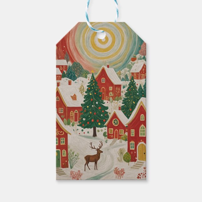 Etiqueta Para Presente Vila de Natal (Frente)