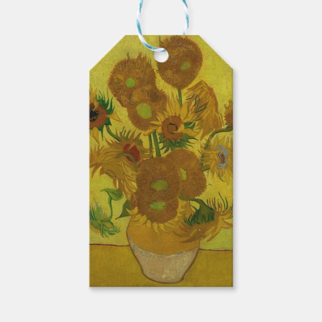 Etiqueta Para Presente Vincent Van Gogh 15 Sunflower Painting (Frente)