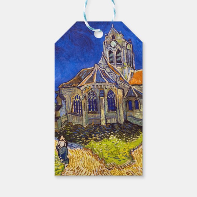 Etiqueta Para Presente Vincent van Gogh - A Igreja em Auvers (Frente)