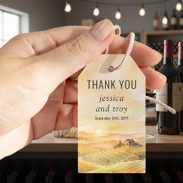 Etiqueta Para Presente Vinha do Pôr do Sol Uvas Country Agradecimento Cas