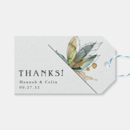 Etiqueta Para Presente Vinhas Românticas - Azul Verde-Jardim Mínimo