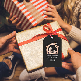 Etiqueta Para Presente Vinheta de Natal personalizada da Natividade Star